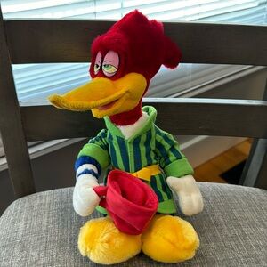 Universal Studios Tired Woody Woodpecker Got Coffee plush